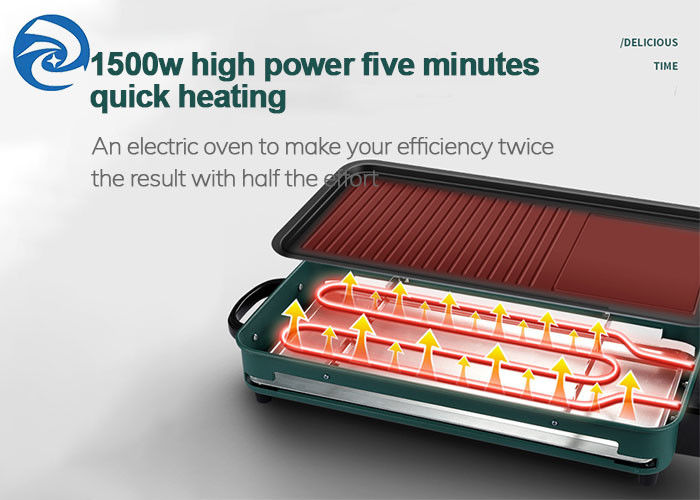 無煙電気グリルのグリドルの小鍋1500W 3-10の人
